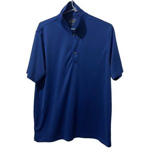 Izod Shirt Men Large Blue‎ Golf Polo Performx Lightweight Casual Solid Button